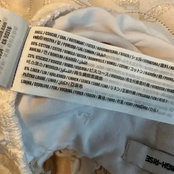 Hollister Ultra High Rise Size Small Paper Bag Skirt Beige White Stripe Lined - Picture 9 of 10